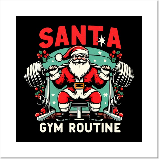 Santa Gym Routine Wall Art by SimpliPrinter